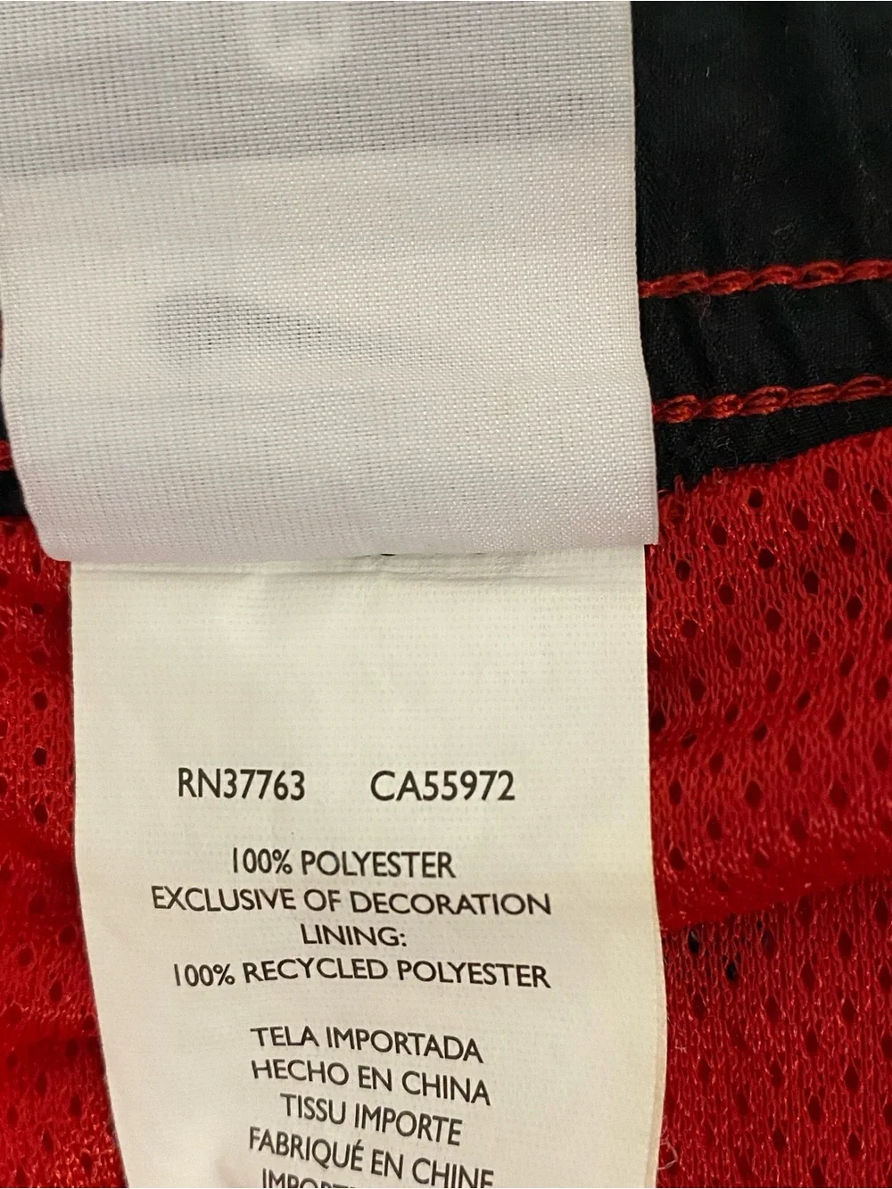 Nike Mens Shorts Red  with White Stripe and Black Trim / NiKe Mens Swimwear